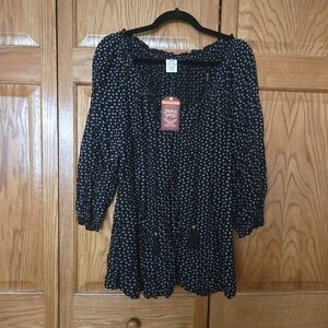 Black and White Polka Dot PPlus Blouse NWT